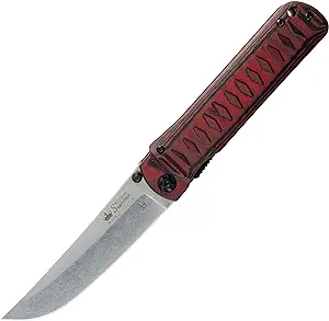 product image for Kizlyar Supreme Whisper EDC Knife D2 Black Titanium Nitride with Red/Black G10 Handle KK0118