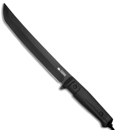 product image for Kizlyar Supreme Sensei AUS-8 Black Fixed Blade Knife with Black Kraton Handle
