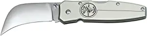 product image for Klein Tools Lightweight Lockback Knife AUS8 Stainless Steel Hawkbill Blade