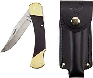 product image for Klein Tools Stainless Steel Sportsman Knife with Leather Snap Case