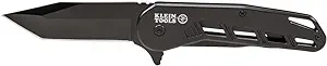 product image for Klein Tools 44213 Black Folding Stainless Steel Tanto Blade Pocket Knife