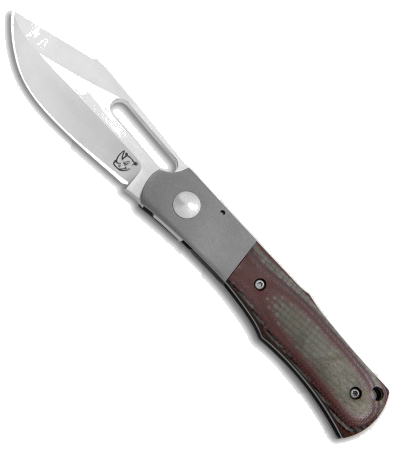 product image for KM Designs Slim Sliplock CPM 154 Titanium Red G-10/Carbon Fiber Knife