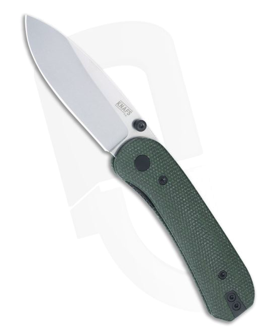 product image for Knafs-Co Lander Liner Lock Green Micarta Handles Stonewashed 14C28N Drop Point Blade 00156