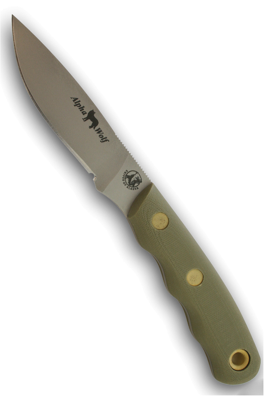 product image for Knives of Alaska Alpha Wolf D2 OD Green G10