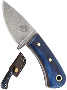 product image for Knives Ranch Blue Damascus Steel Neck Knife 3054 BLU