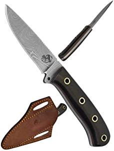 product image for Knives Ranch Black Burlap Micarta Damascus Steel Knife Model 3112-M