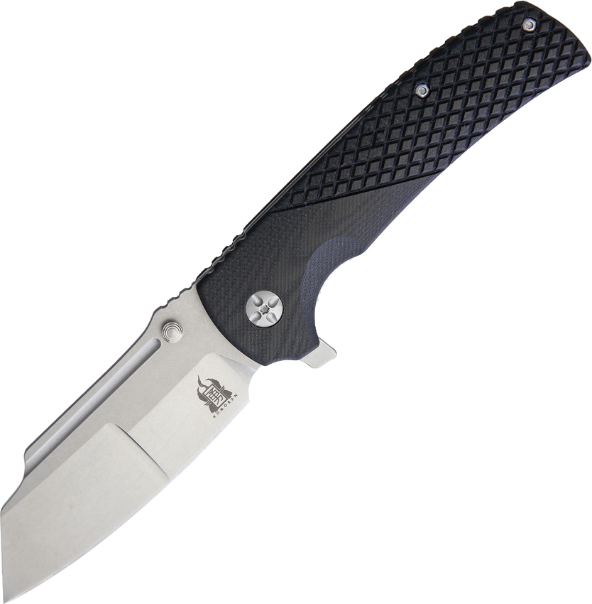 product image for Komoran Black G10 Linerlock 3.5" Stonewash Finish Blade