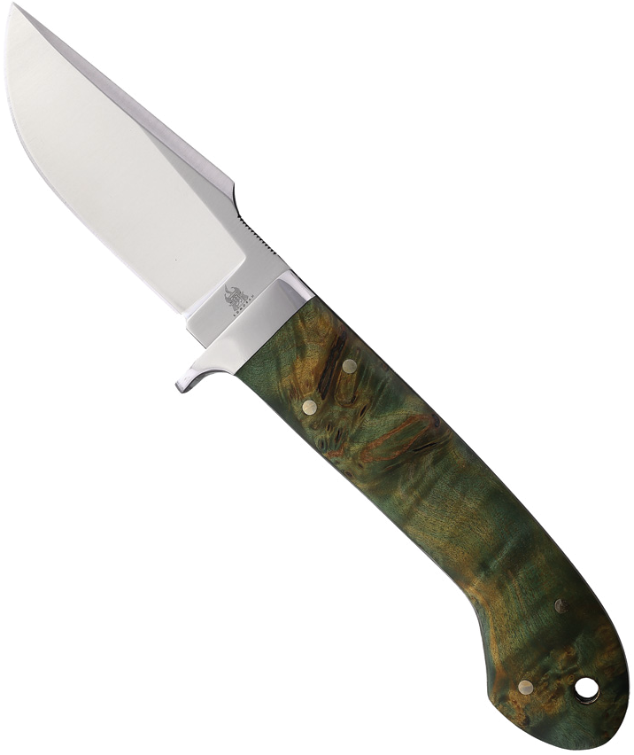 product image for Komoran 3.5" Fixed Blade Green and Brown Dyed Burlwood Handle