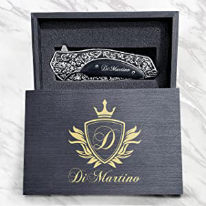 product image for Krezy-Case DiMantino Folding Pocket Knife with Engraved Wooden Box
