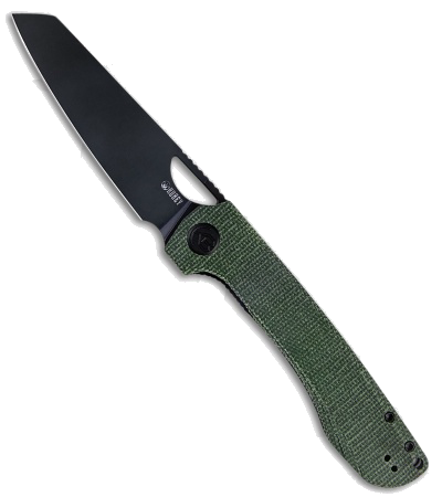 Kubey Elang Sheepsfoot Liner Lock Knife Green Micarta