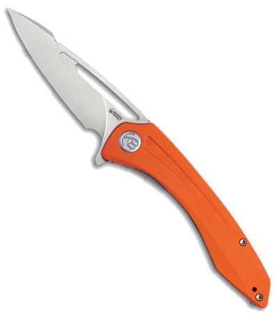 Kubey Knives Merced Harpoon Liner Lock Knife Orange G 10 3 5 SW