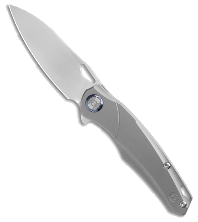 product image for Kunwu Zen Compact Elmax Gray Titanium Frame Lock Knife