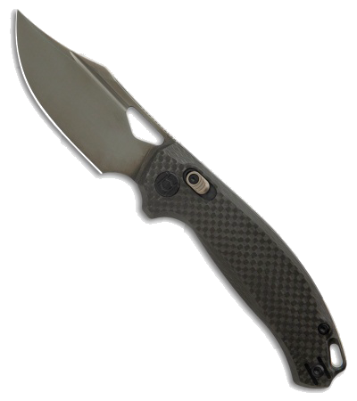 product image for Kunwu DJANGO ELMAX Steel Clip Point XT Lock Pocket Knife - Black Carbon Fiber