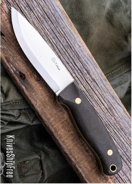 product image for L T Wright Handcrafted Rogue River Green Micarta A2 Tool Steel Scandi Grind Knife