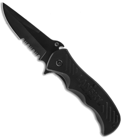 product image for Lansky Evader Black Quick Action Liner Lock Knife LKN004