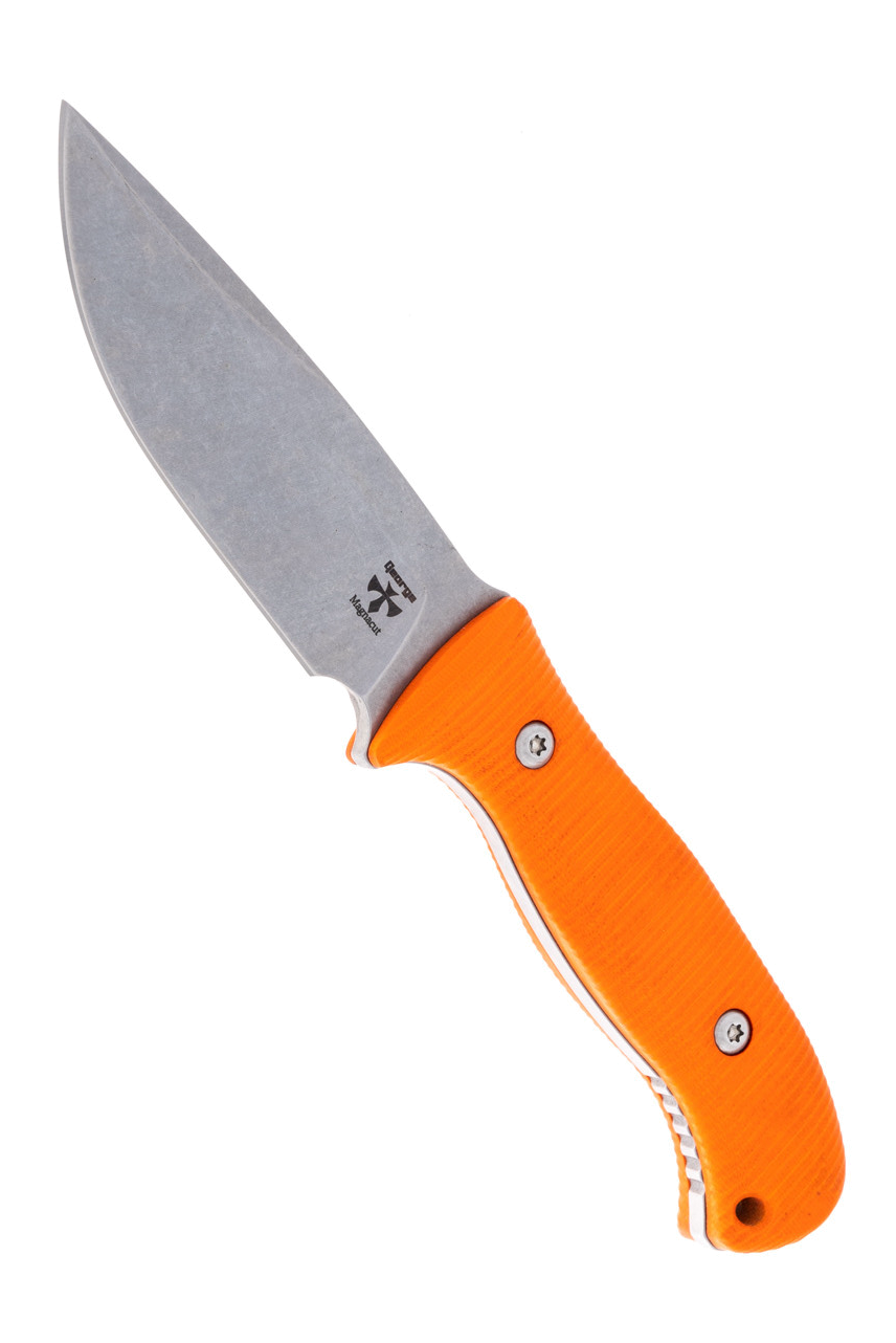 product image for Les George Magnate CPM MagnaCut Orange G10 Stonewashed Blade