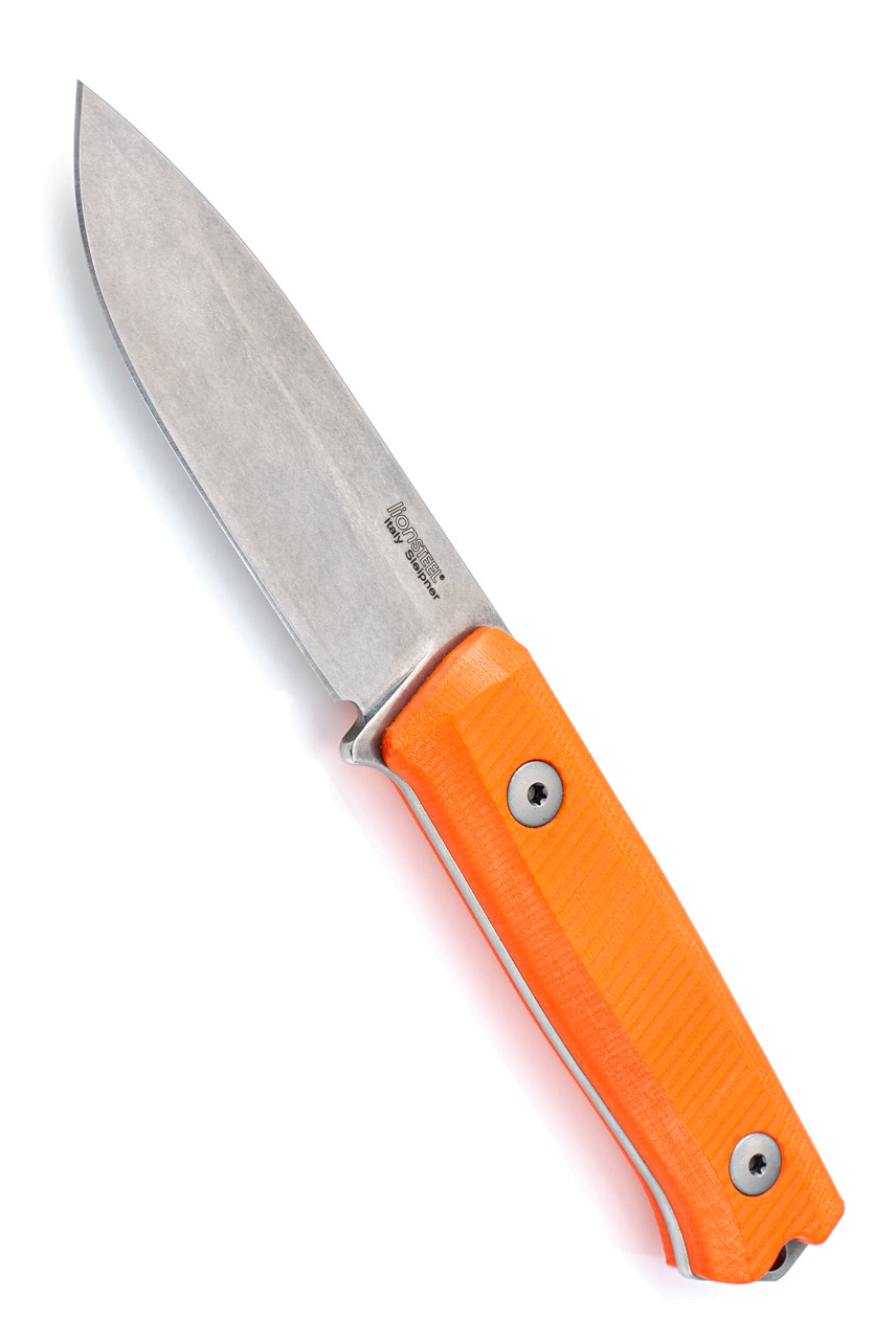 LionSteel B40 Bushcraft Fixed Blade Orange G-10 Knife