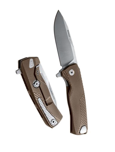 product image for Lion Steel ROK Bronze Titanium Integral Frame Lock Knife