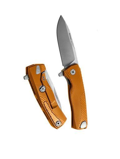 Lion Steel ROK Integral Frame Lock Knife Orange Handle