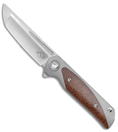 product image for Liong Mah Designs Warrior 2 V3 Frame Lock Knife Burlap Micarta Satin M390