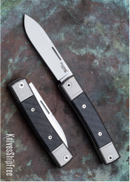 LionSteel Jack Pocket Knife M390 Carbon Fiber Titanium Liners Bolsters