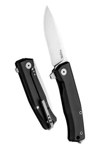 LionSteel Myto Black Aluminum M390 Drop Point Blade Pocket Knife