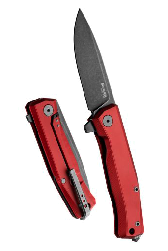 LionSteel Myto Black M390 Drop Point Blade Red Aluminum Handle Pocket Knife