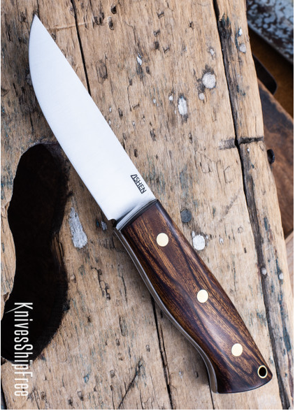 product image for Lishen Knives Woodsman Desert Ironwood Brass Pins White Liners LK 08 DJ 035