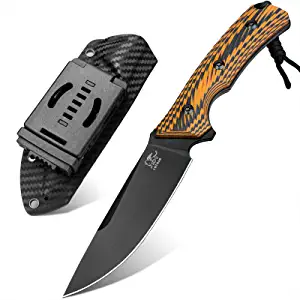 product image for Lothar Fixed Blade Hunting Knife Full Tang D2 Steel with Leather Sheath G10 Handle