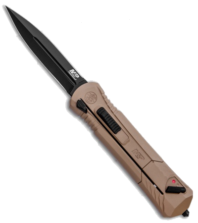 product image for M&P OTF Spring Assisted Spear Point Knife Tan 3.5" Black