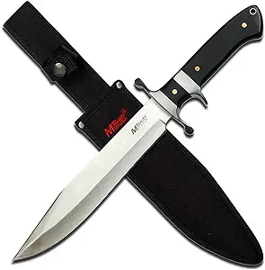 M-Tech USA MT-2004 Black Wood Handle Fixed Blade Knife with Satin Finish Stainless Steel Blade and Nylon Sheath product image