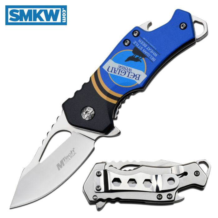 product image for MTech USA Spring-Assisted Folding Knife MT-A882BB Belgian Beer Graphic