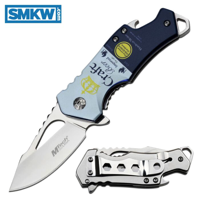 product image for MTech USA Spring Assisted Folding Knife MT-A882CH - Craft Beer Graphic Aluminum Handle