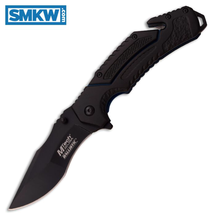 product image for MTech USA Black Ballistic Spring Assisted Drop Point Knife