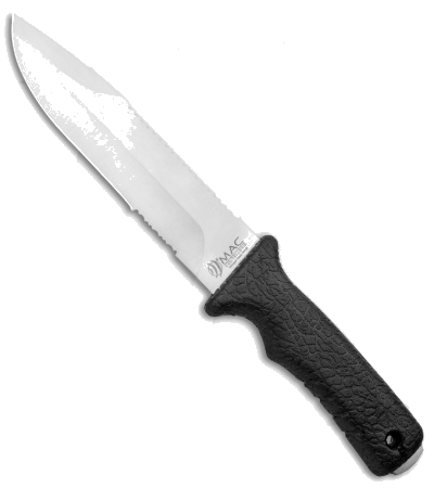 product image for Mac Coltellerie Outdoor 631 Black Fixed Blade Knife with Polymer Handle and Serrated Edge