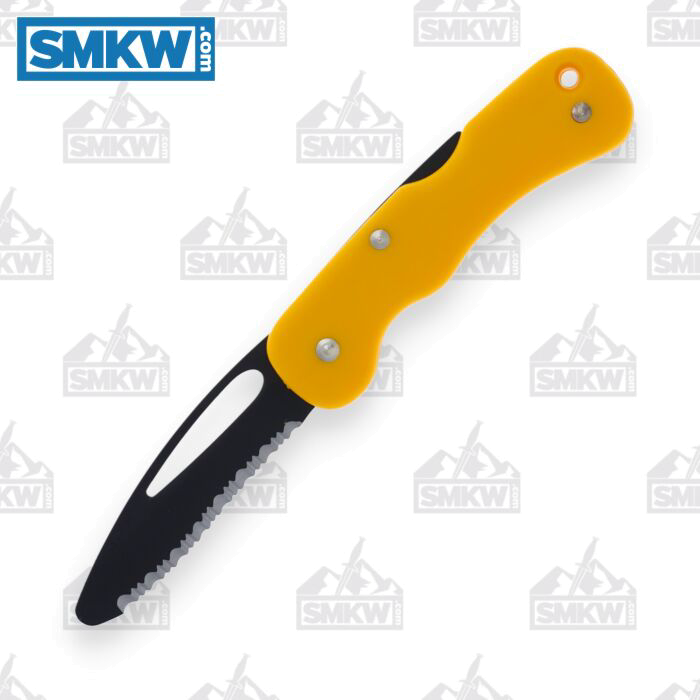 product image for Mac Coltellerie 697 Rescue 2 Yellow Black Coated Stainless Steel Blade