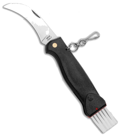 product image for Mac Coltellerie A450 Black Mushroom Harvesting Knife with Brush and Ruler
