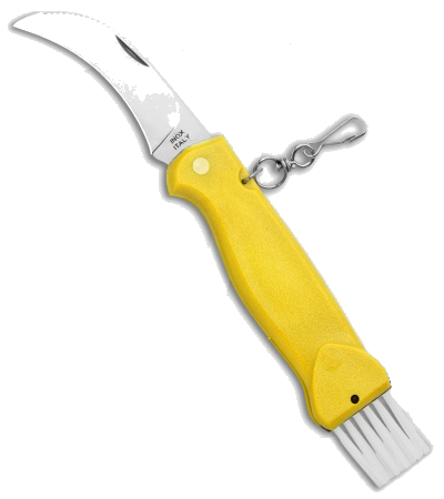 product image for Mac Coltellerie A450 Yellow Mushroom Harvesting Knife with Brush