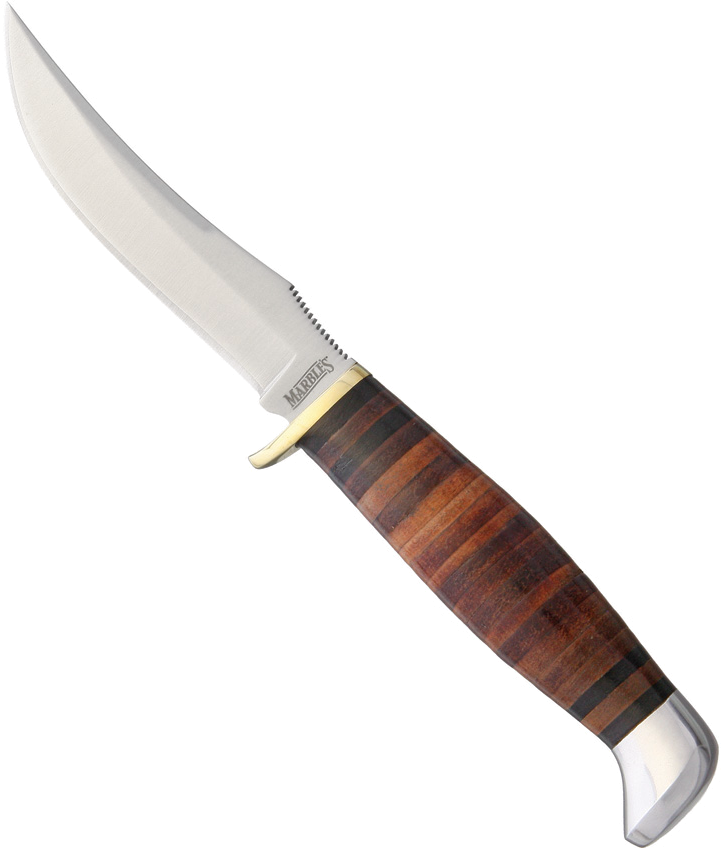 product image for Marbles Small Hunter 3 Brown Stacked Leather Handle Knife