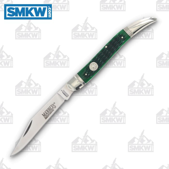 product image for Marbles Green Jigged Bone Large Toothpick Folding Knife
