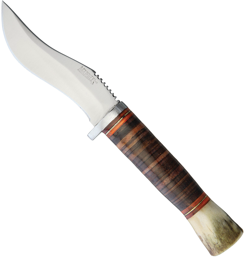 product image for Marbles Brown Kukri Fixed Blade 3.5" Stacked Leather Handle