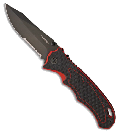 product image for MARSER Kampfer 9 Black Red G10 Liner Lock Knife