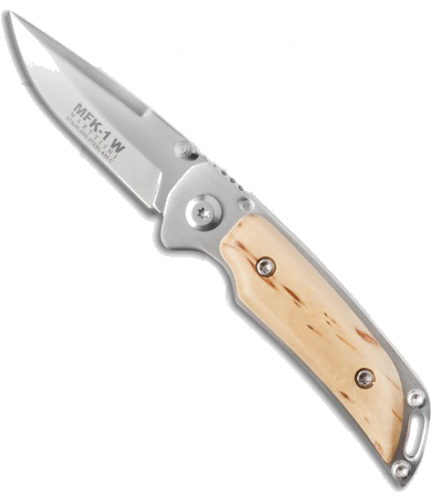 product image for Marttiini MFK-1 W Curly Birch Liner Lock Folding Knife 2.75" Mirror 910110