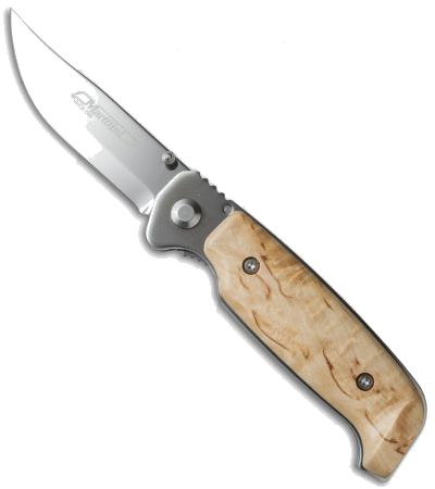 product image for Marttiini Folding Lynx 940115 Stainless Steel Knife with Curly Birch Handle