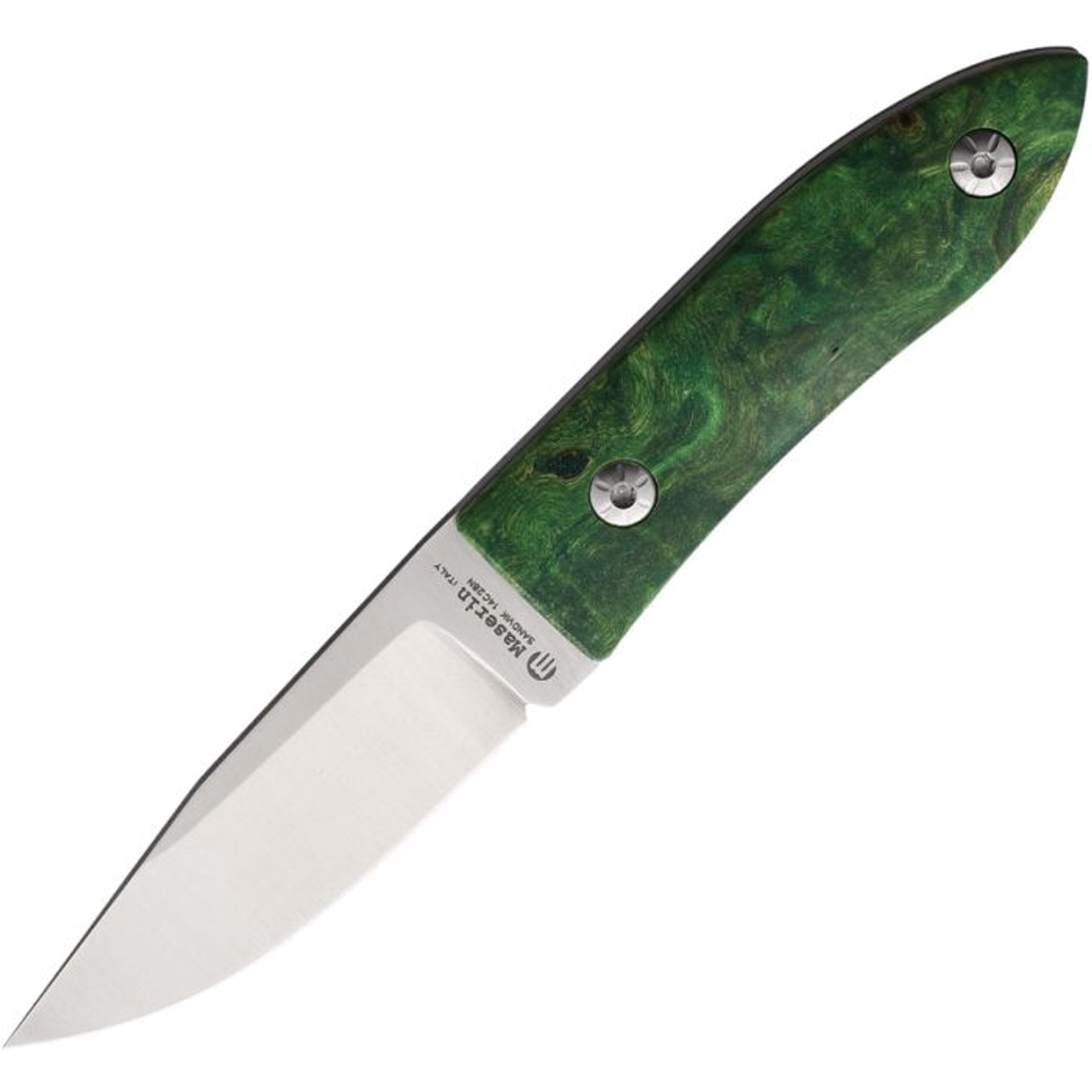 Maserin AM 22 Green Poplar Wood Handle 2.75" Satin 14C28N Stainless Blade product image