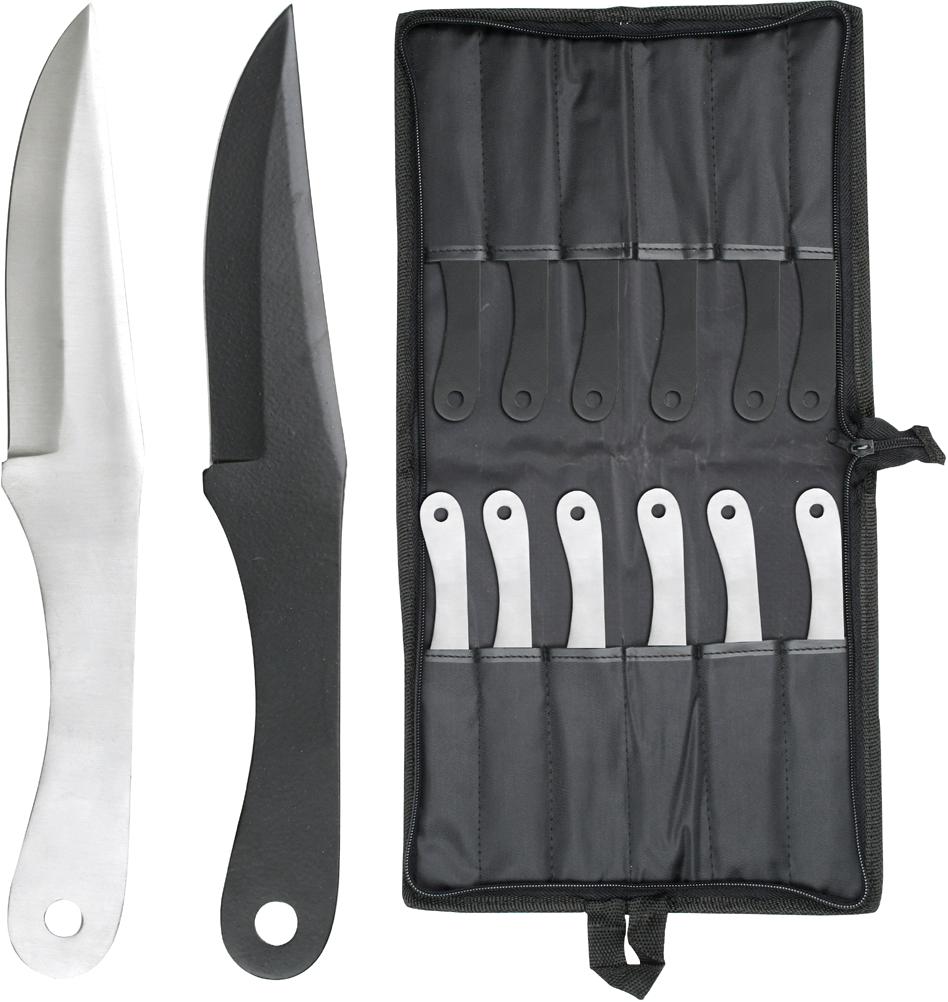 product image for Master Black Silver Throwing Knife Set with Case