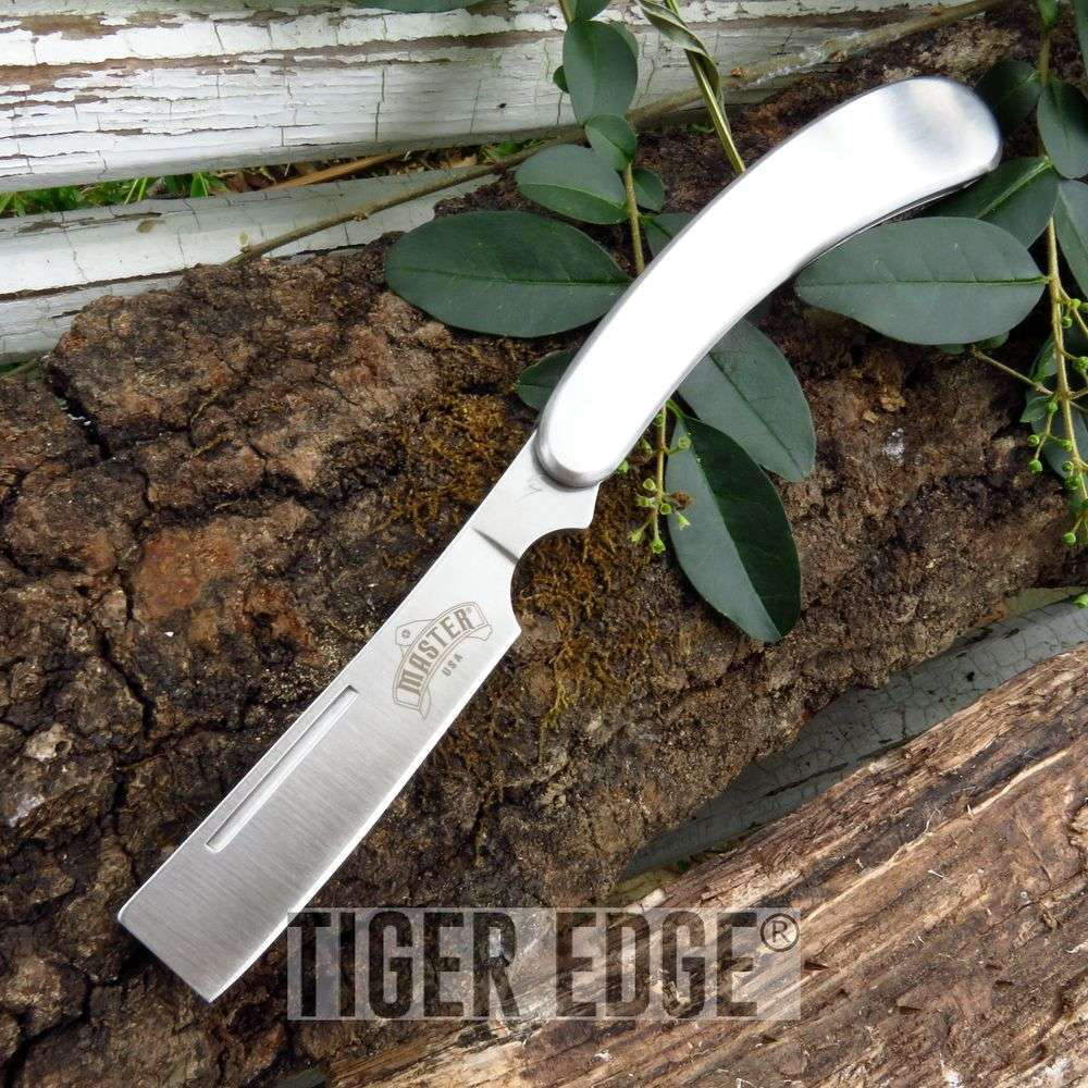 product image for Master Silver Medium Straight Razor Folding Knife
