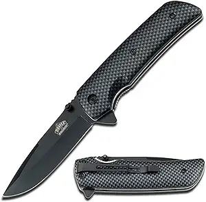 product image for Master USA Black MU-A005CF Assisted Folding Knife 3.5" Blade