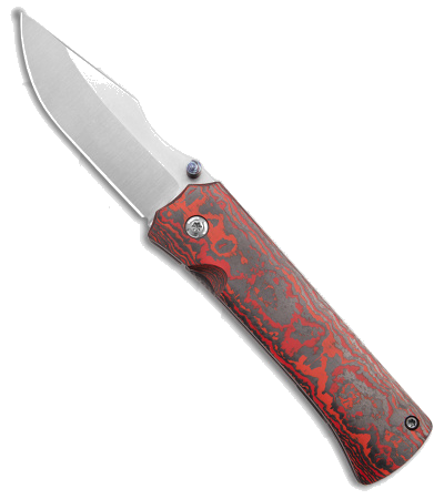 product image for Maverick Customs Red Black CF Jack Folder Frame Lock Knife