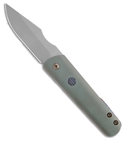 product image for Maverick Customs Viper Jack Automatic Knife Green Titanium S60V Satin Blade